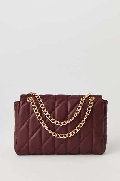 Quilted Crossbody Purse with Keychain