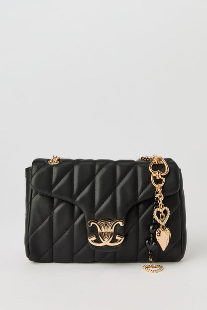 Quilted Crossbody Purse with Keychain