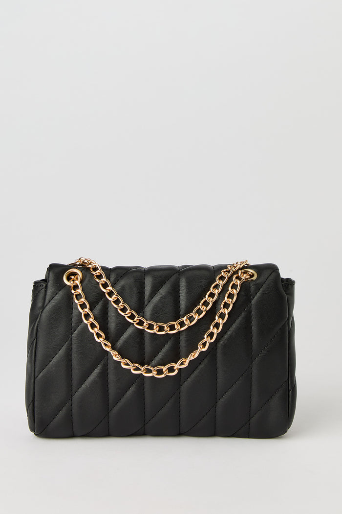 Quilted Crossbody Purse with Keychain