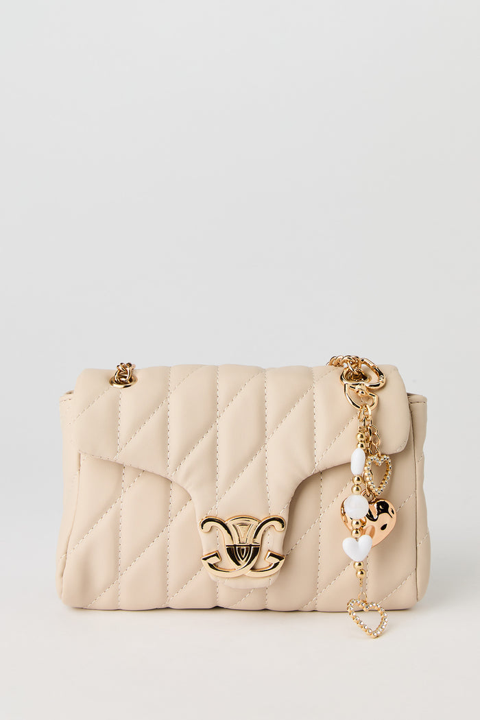 Quilted Crossbody Purse with Keychain