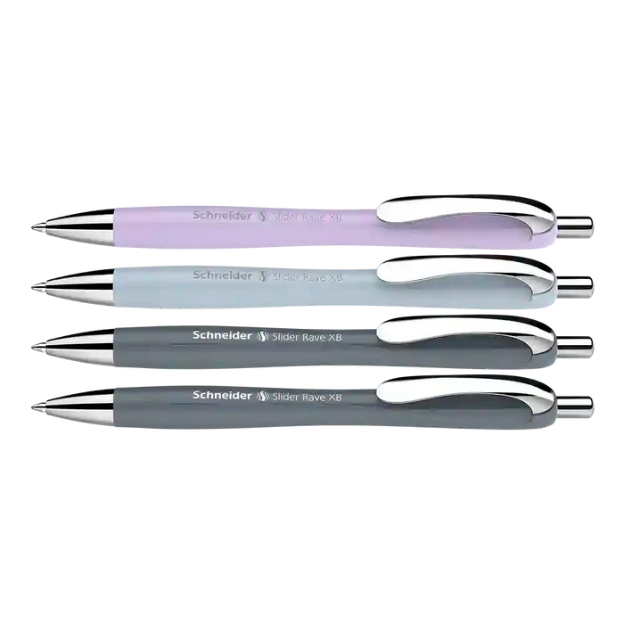Schneider Rave Retractable Ballpoint Pen XB, Trend 26 Limited Edition, Promo Set of 3 + 1 FREE Pen 132654