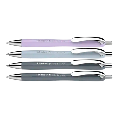 Schneider Rave Retractable Ballpoint Pen XB, Trend 26 Limited Edition, Promo Set of 3 + 1 FREE Pen 132654