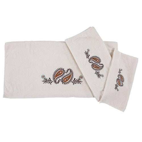 Rebecca Paisley 3PC Bath Towel Set, Cream Towel Set