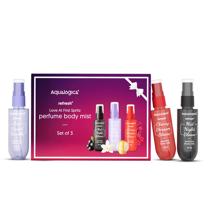 Set of 3 fragrance mists displayed in a premium gift box
