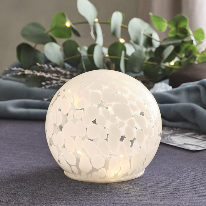 Regular White Confetti Glass Globe LED Decoration