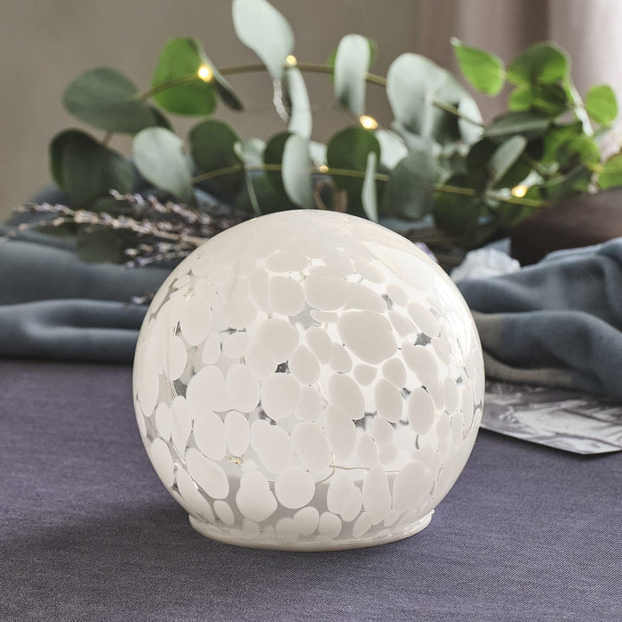 Regular White Confetti Glass Globe LED Decoration