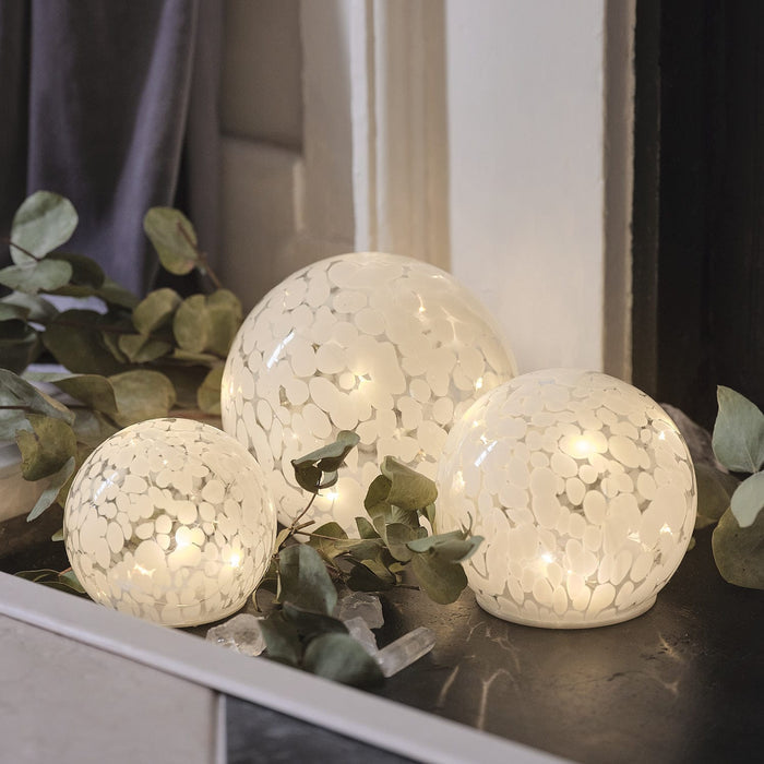 Regular White Confetti Glass Globe LED Decoration