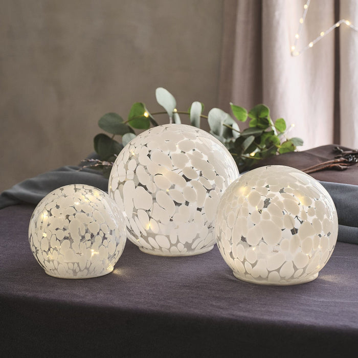 Regular White Confetti Glass Globe LED Decoration