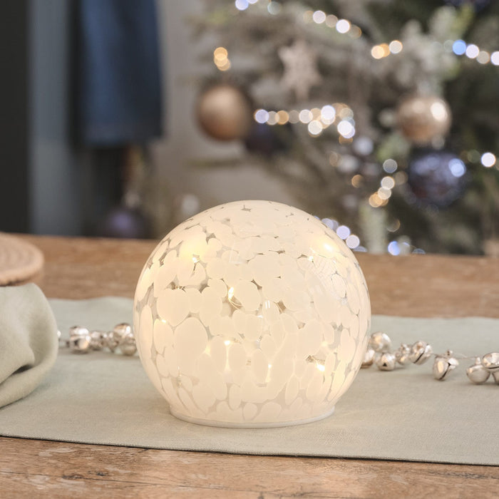 Regular White Confetti Glass Globe LED Decoration