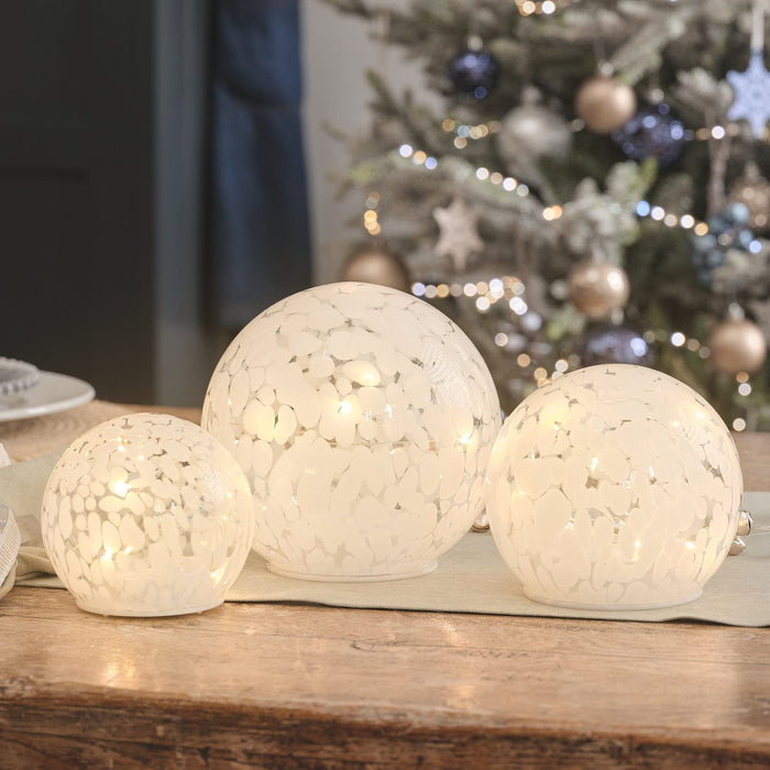 Regular White Confetti Glass Globe LED Decoration
