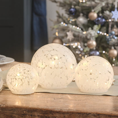 Regular White Confetti Glass Globe LED Decoration