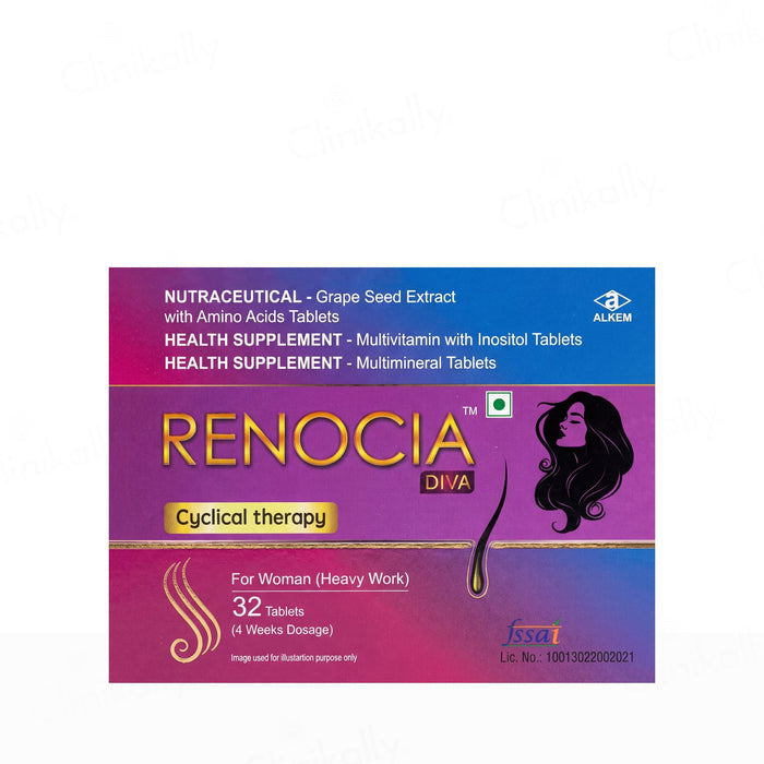 Renocia Diva Hair Cyclical Therapy Nutraceutical Tablet For Women
