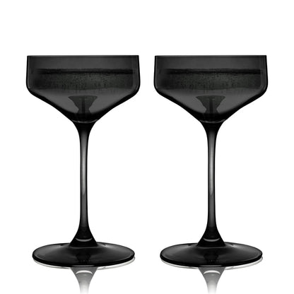 Reserve Nouveau Crystal Coupe Glasses in Smoke Set of 2