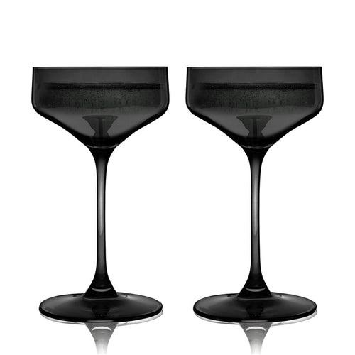Reserve Nouveau Crystal Coupe Glasses in Smoke Set of 2