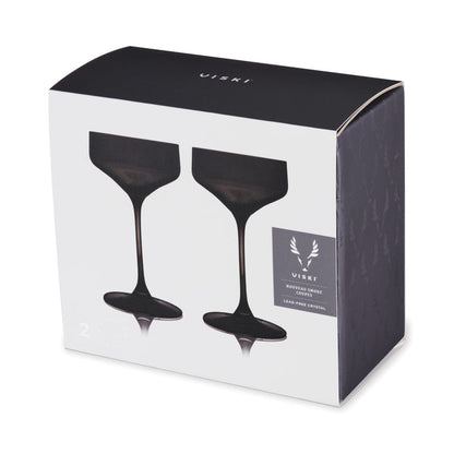 Reserve Nouveau Crystal Coupe Glasses in Smoke Set of 2