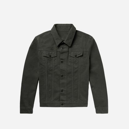 Resort Corps Logo-Embroidered Printed Denim Jacket Black
