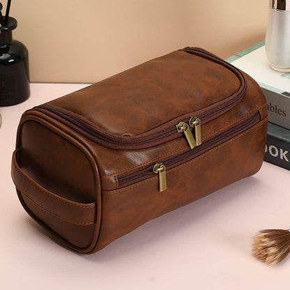 ACCITY Retro Travel Dopp Kit toiletry bag with vintage design, compact and durable for travel toiletries and grooming essentials.