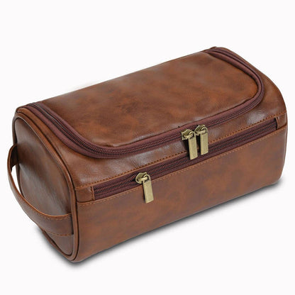 ACCITY Retro Travel Dopp Kit toiletry bag with vintage design, zipper closure, and compact storage for travel essentials.