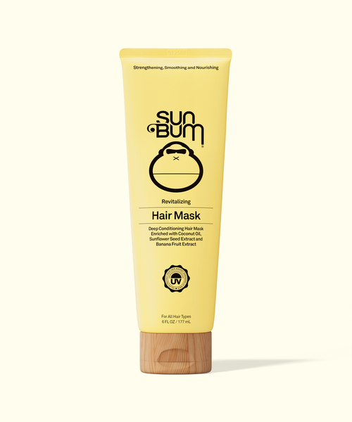Sun Bum hair mask tube on a white background