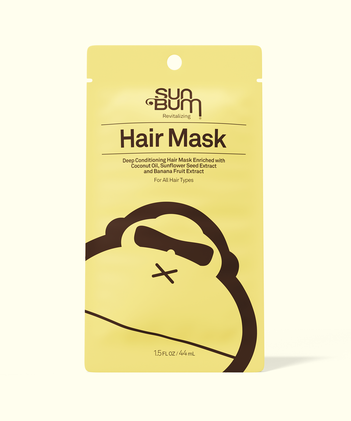 Sun Bum hair mask packaging on a white background