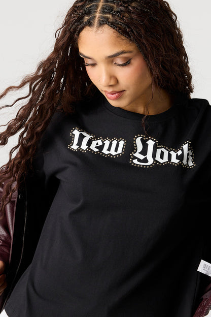 Rhinestone Graphic Boyfriend T-Shirt