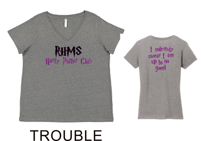 RHMS Harry Potter Club Curvy Ladies Tee- 4 designs- Matte or Glitter