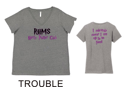 RHMS Harry Potter Club Curvy Ladies Tee- 4 designs- Matte or Glitter