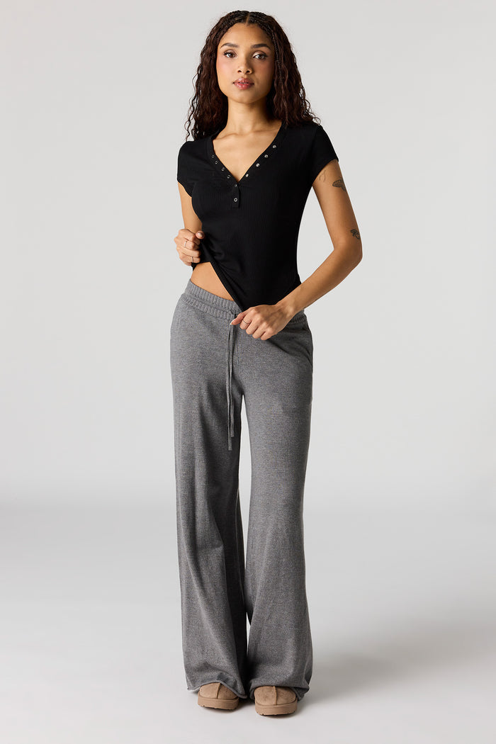 Ribbed Henley T-Shirt