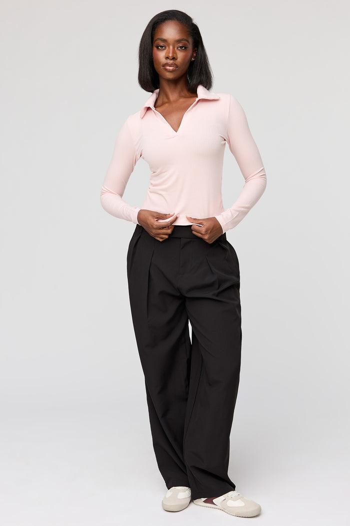 Ribbed Johnny Collar Polo