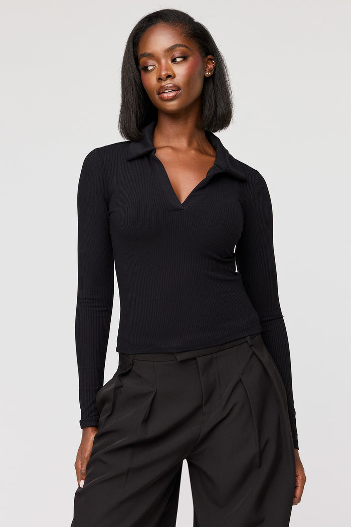 Ribbed Johnny Collar Polo