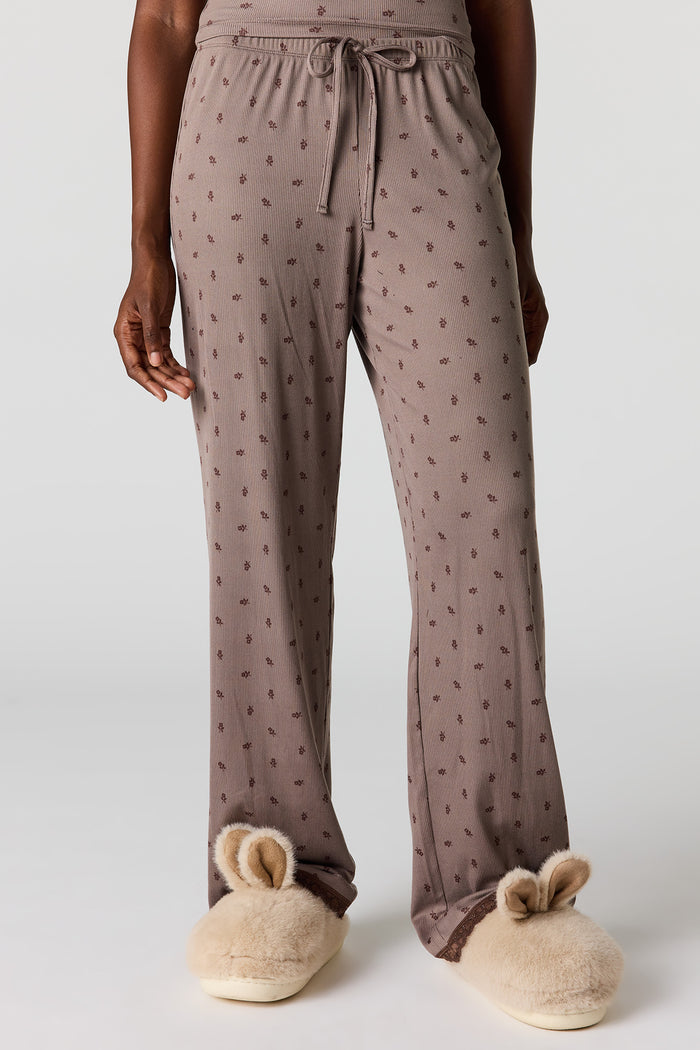 Ribbed Lace Tank & Pant Pajama Set