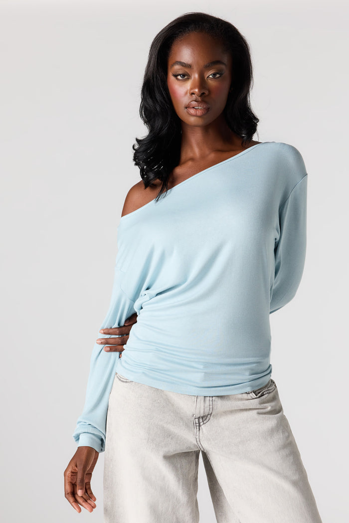 Ribbed Long Sleeve Dolman Top