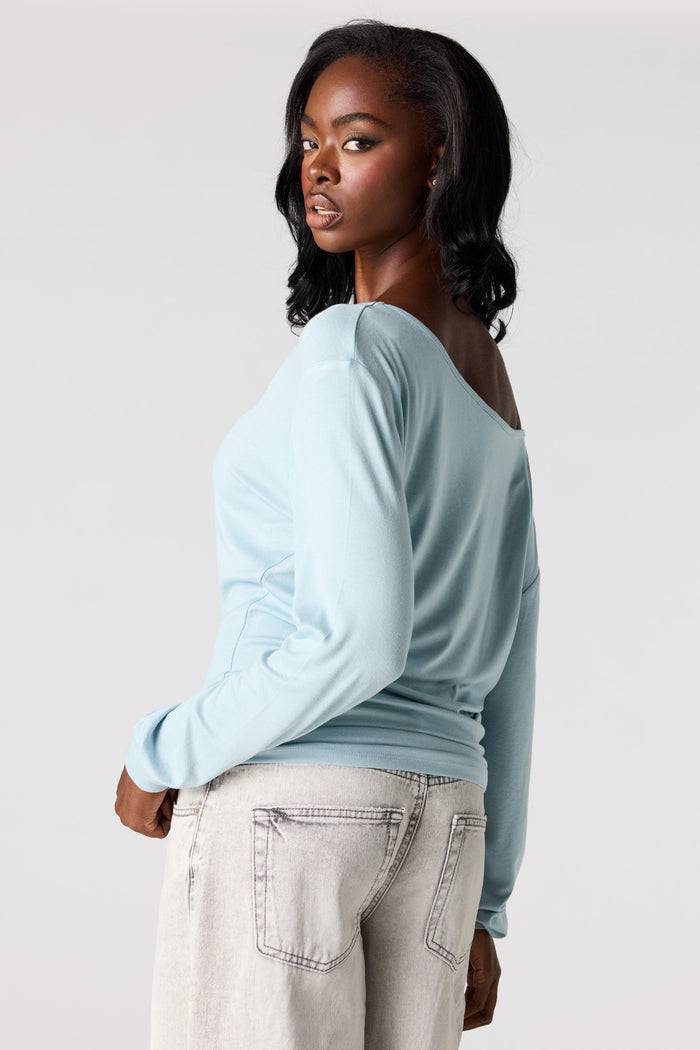 Ribbed Long Sleeve Dolman Top