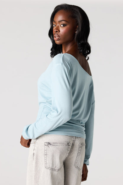 Ribbed Long Sleeve Dolman Top