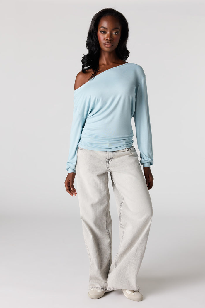 Ribbed Long Sleeve Dolman Top