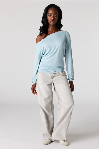 Ribbed Long Sleeve Dolman Top