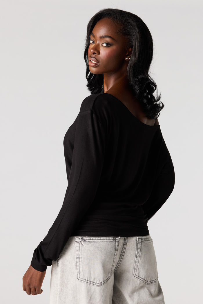 Ribbed Long Sleeve Dolman Top