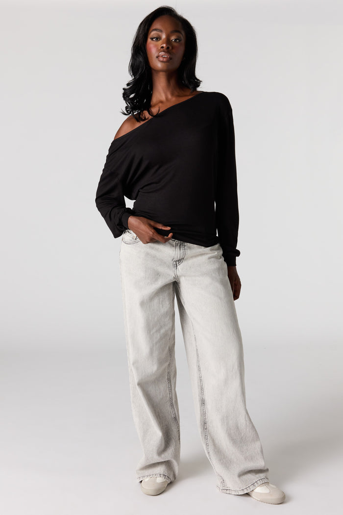 Ribbed Long Sleeve Dolman Top