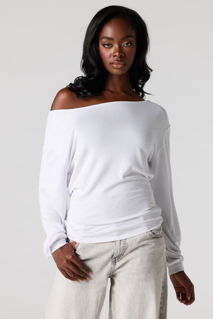 Ribbed Long Sleeve Dolman Top
