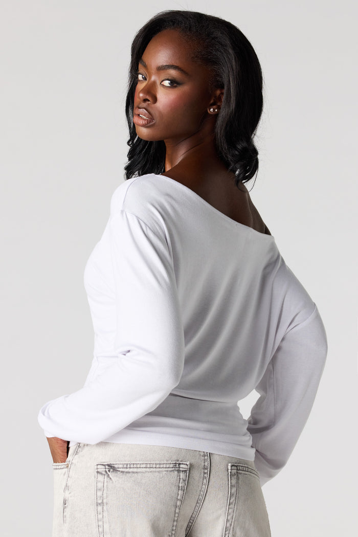 Ribbed Long Sleeve Dolman Top