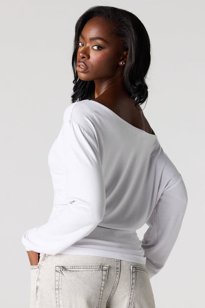 Ribbed Long Sleeve Dolman Top