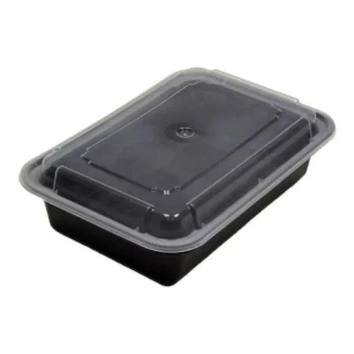 RitePak - 16oz, 7" x 5" x 1.5" Black Polypropylene Rectangular Container with Lid Combo, 150/Cs - MR7516BE - DISCONTINUED