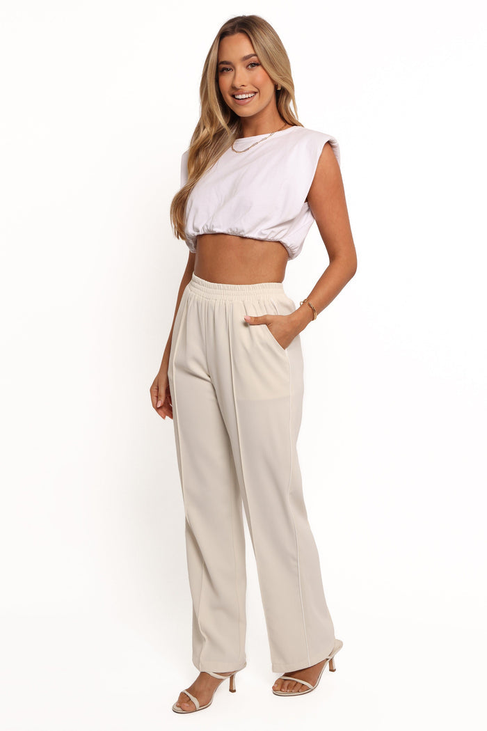 Petal and Pup USA BOTTOMS Roben Pants - White Cream