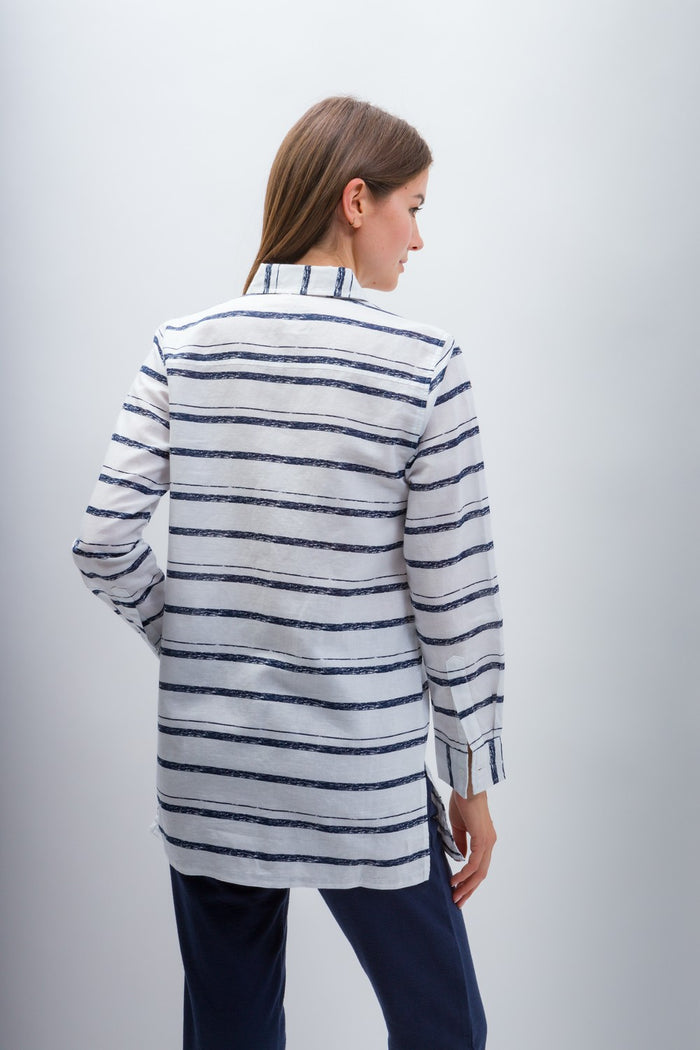 Ruth | Women's Anti-Stain Linen Cotton Blend Long Sleeve Tunic Top