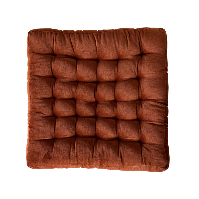 Samy Cotton Velvet Rust Seat Cushion