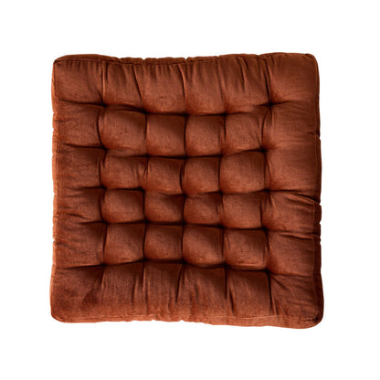 Samy Cotton Velvet Rust Seat Cushion