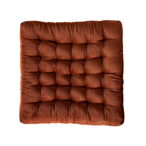 Samy Cotton Velvet Rust Seat Cushion