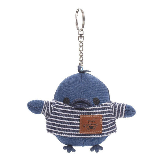 San-X Original Kiiroitori Denim Plushie Charm Keychain 4 in
