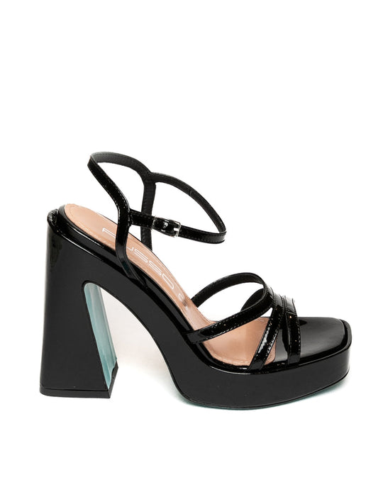 RUSSO G Sandalo alife vernice nero ALIFE102 VERN-NERO