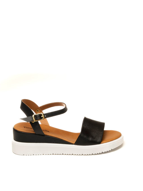 YUNA MARSELLA Sandalo pelle nero FZ3-02 VIT-NERO